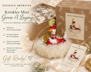 Patience Brewster Krinkles Mini Goose A Laying Ornament 12 Days Christmas Box